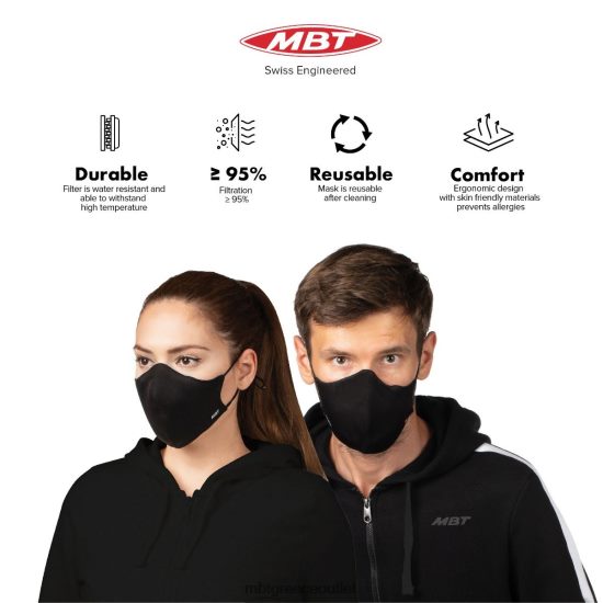 αξεσουάρ MBT τρισδιάστατη αθλητική μάσκα μαύρος για άνδρες και γυναίκες VZF0HN250